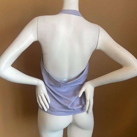 NWT Womens NEW YORK & COMPANY Lavender Halter glittery TOP shirt Clothes L - Picture 3 of 7